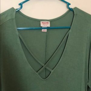 Mossimo Supply Co. green cross neck shirt